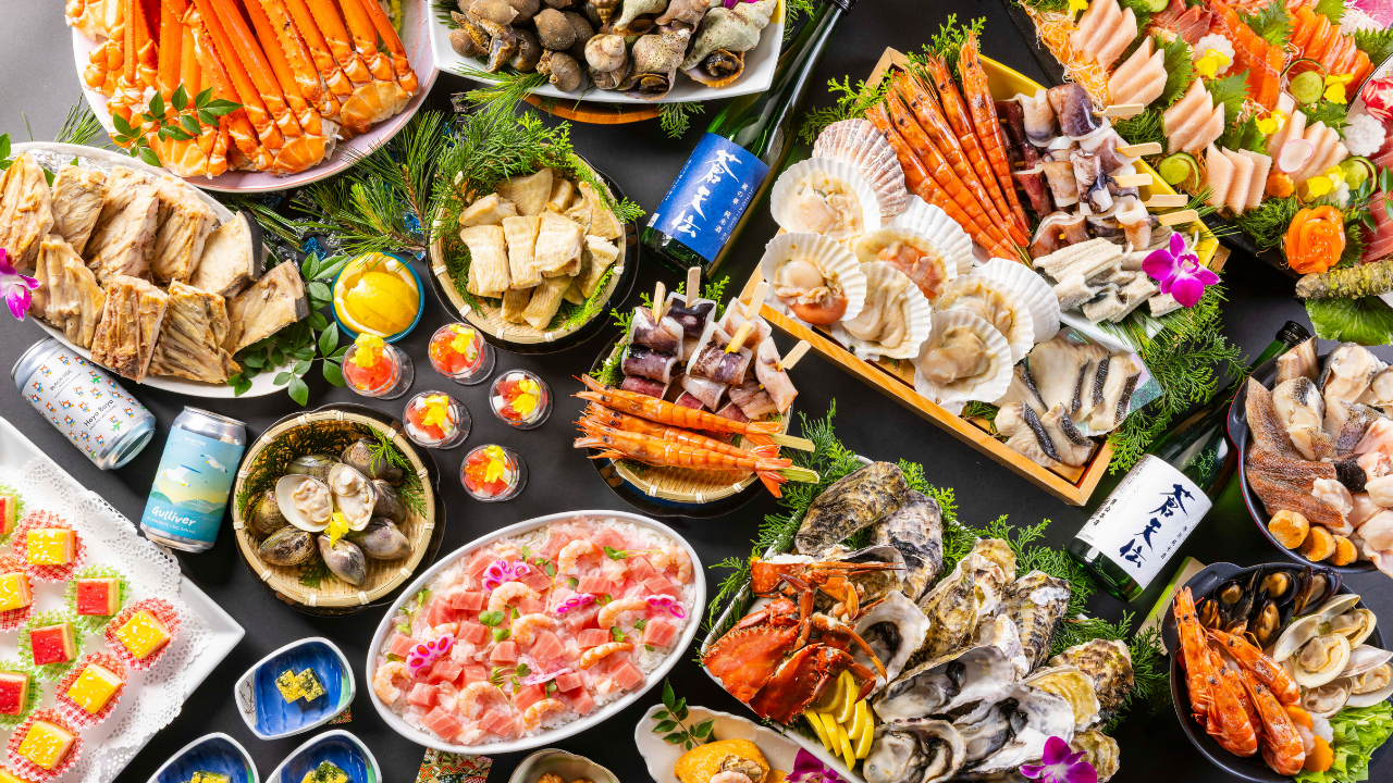 【フード写真】（休暇村気仙沼大島様）「プレミアム海鮮浜焼きビュッフェ」